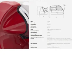 Affettatrice elettrica home line plus 200 acciaio colore rosso Berkel