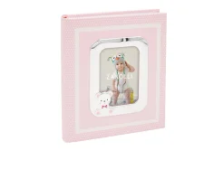 Album orsetto argento pvd con cornice portafoto rosa Selezione zanolli