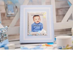 Album orsetto sleepy argento pvd con cornice portafoto celeste Selezione zanolli
