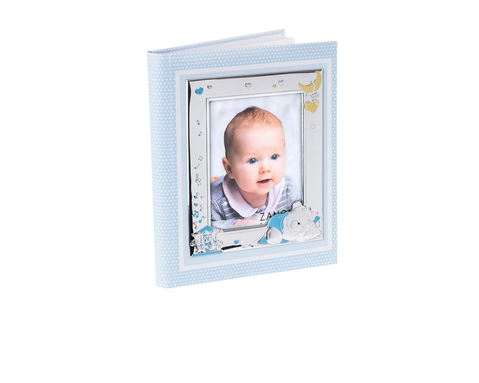 Album orsetto sleepy argento pvd con cornice portafoto celeste Selezione zanolli
