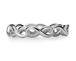 Anello acciaio con infinito intrecciato Liu jo