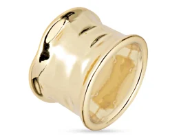Anello acciaio dorato a fascia martellata Liu jo