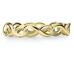 Anello acciaio dorato con infinito intrecciato Liu jo