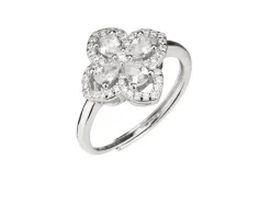 Anello argento con fiore zirconi bianchi Sovrani
