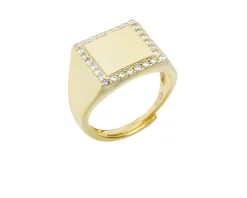Anello argento dorato con zirconi bianchi Selezione zanolli