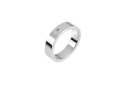 Anello argento fascia alta con brillante Selezione zanolli