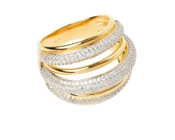 Anello argento finitura oro con cubic zirconia Sovrani
