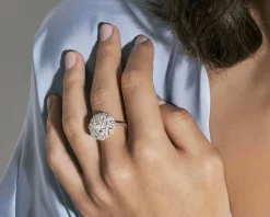 Anello bombato life bouquet argento con pietre cubic zirconia Nomination