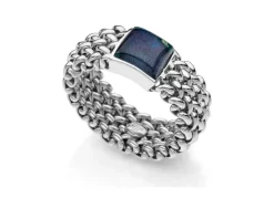 Anello chicco argento con lolite blu Unoaerre