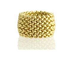 Anello chicco argento dorato alto Unoaerre