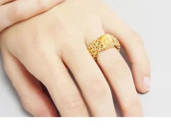 Anello chicco argento dorato con quarzo citrino Unoaerre