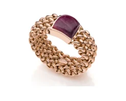 Anello chicco argento rosè con radice di rubino Unoaerre