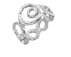 Anello clio argento con cerchi martellati Selezione zanolli