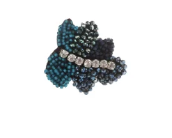 Anello con cristalli e perline blu Ottaviani