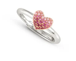 Anello crysalis argento dorato con cuore di zirconi rosa Nomination
