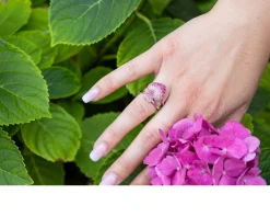 Anello crysalis argento dorato con cuore di zirconi rosa Nomination