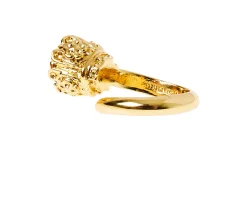 Anello gipsy in bronzo dorato con cristallo rosso Unoaerre