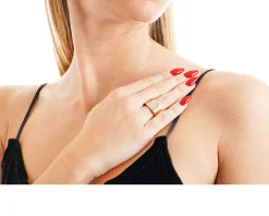 Anello in bronzo rosè zigrinato Unoaerre