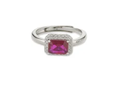 Anello luce argento con cubic zirconia e zircone rubino Sovrani