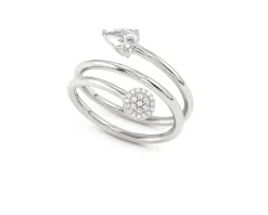 Anello lucentissima argento tondo e zircone a goccia Nomination