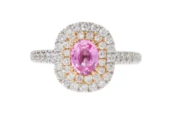 Anello oro 750‰ con diamanti ct. 0,73 e zaffiro rosa ct. 0,70 Davite & delucchi