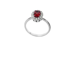 Anello oro 750‰ con rubino e diamanti Selezione zanolli