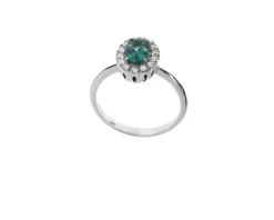 Anello oro 750‰ con smeraldo e diamanti Selezione zanolli