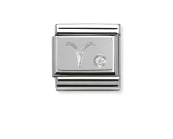 Ariete composable acciaio argento 925 e zirconi Nomination