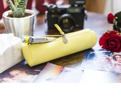 Astuccio tondo case pelle giallo Selezione zanolli