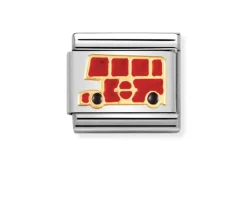 Autobus inglese composable acciaio oro e smalto Nomination