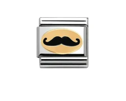 Baffi composable acciaio oro e smalto Nomination