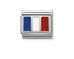 Bandiera francese composable acciaio argento e smalto Nomination