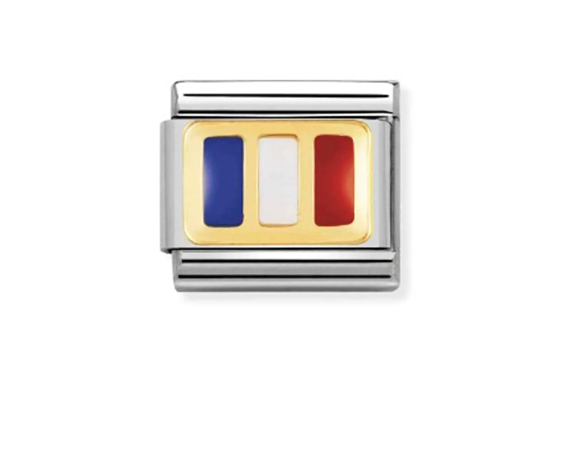 Bandiera francese composable acciaio oro e smalto Nomination