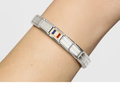 Bandiera francese composable acciaio oro e smalto Nomination