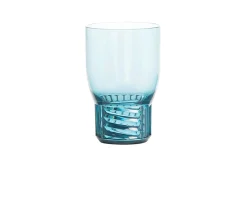 Bicchiere acqua trama colore azzurro Kartell