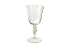 Bicchiere acqua 92/18 vetro di murano gambo d'oro Nasonmoretti
