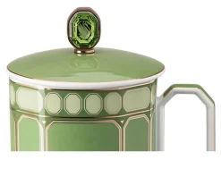 Bicchiere con coperchio signum fern porcellana Swarovski x rosenthal