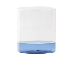 Bicchiere tumbler filo bianco bluino Zafferano