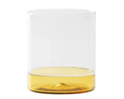 Bicchiere tumbler filo bianco giallo oro Zafferano