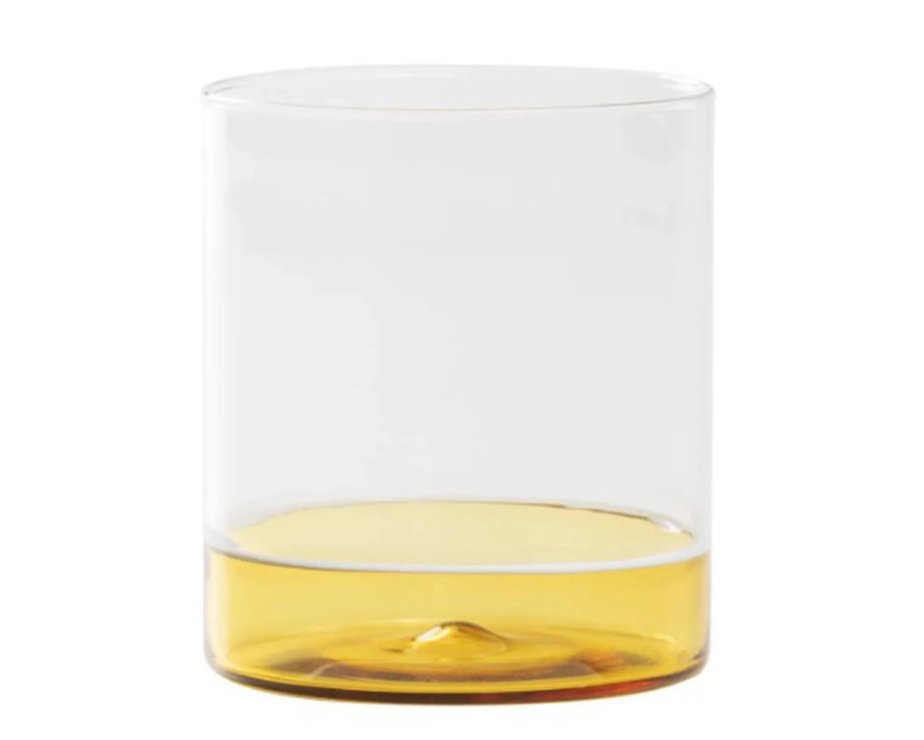 Bicchiere tumbler filo bianco giallo oro Zafferano