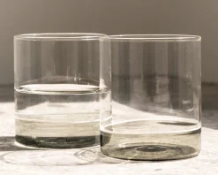 Bicchiere tumbler filo bianco grigio Zafferano