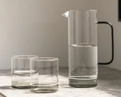 Bicchiere tumbler filo bianco grigio Zafferano