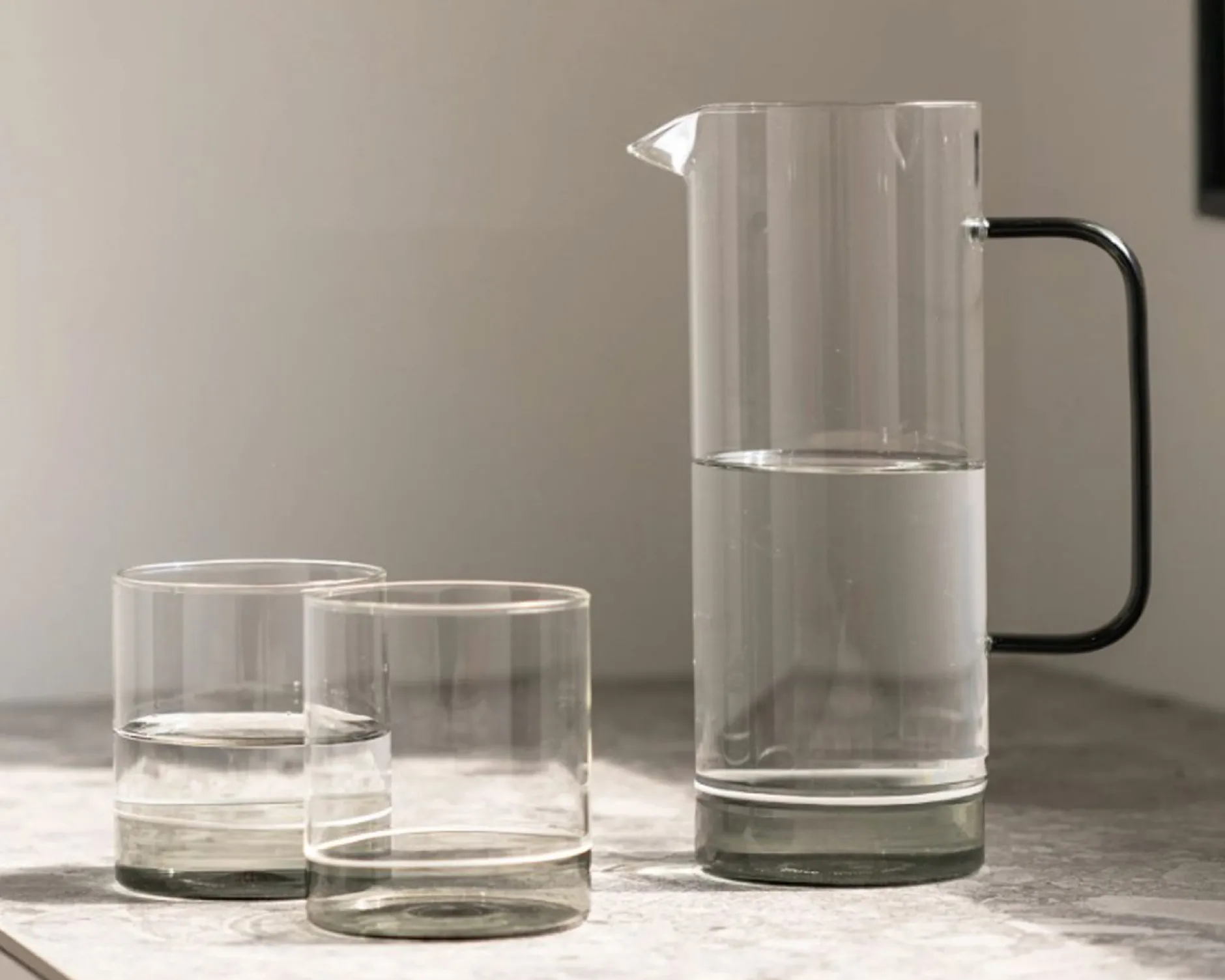 Bicchiere tumbler filo bianco grigio Zafferano