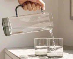 Bicchiere tumbler filo bianco grigio Zafferano
