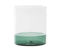 Bicchiere tumbler filo bianco verde lago Zafferano