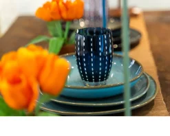 Bicchiere tumbler perle grigio blu Zafferano