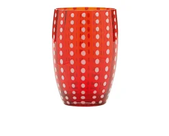 Bicchiere tumbler perle rosso Zafferano