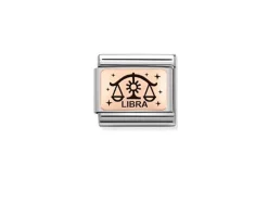 Bilancia composable acciaio oro rosa 375 e smalto nero Nomination