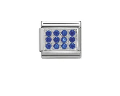 Blu composable acciaio argento e pavè di zirconi Nomination