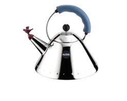 Bollitore 9093 acciaio con manico azzurro Alessi